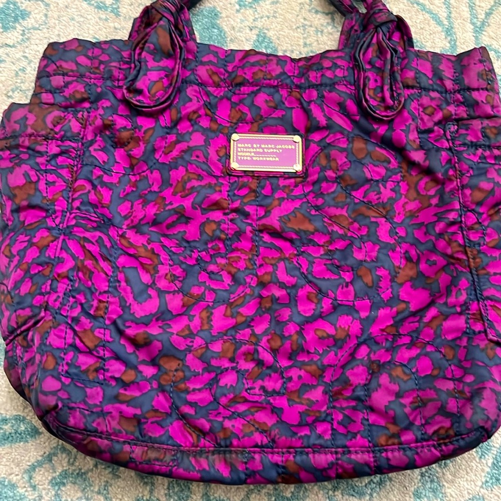 Purple nylon purse